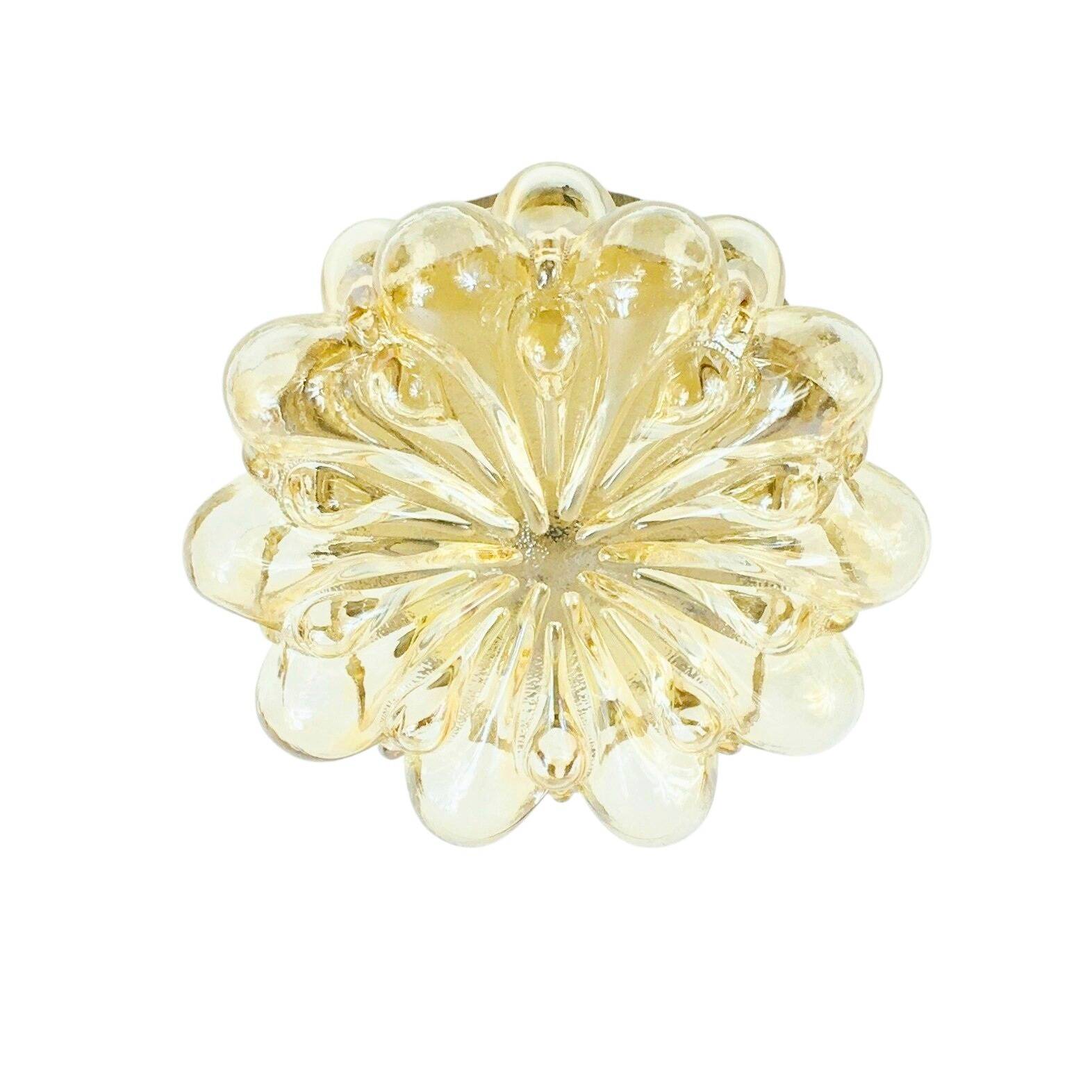 Large Amber Bubble Glass Ceiling Light By Helena Tynell For Limburg, 1960s