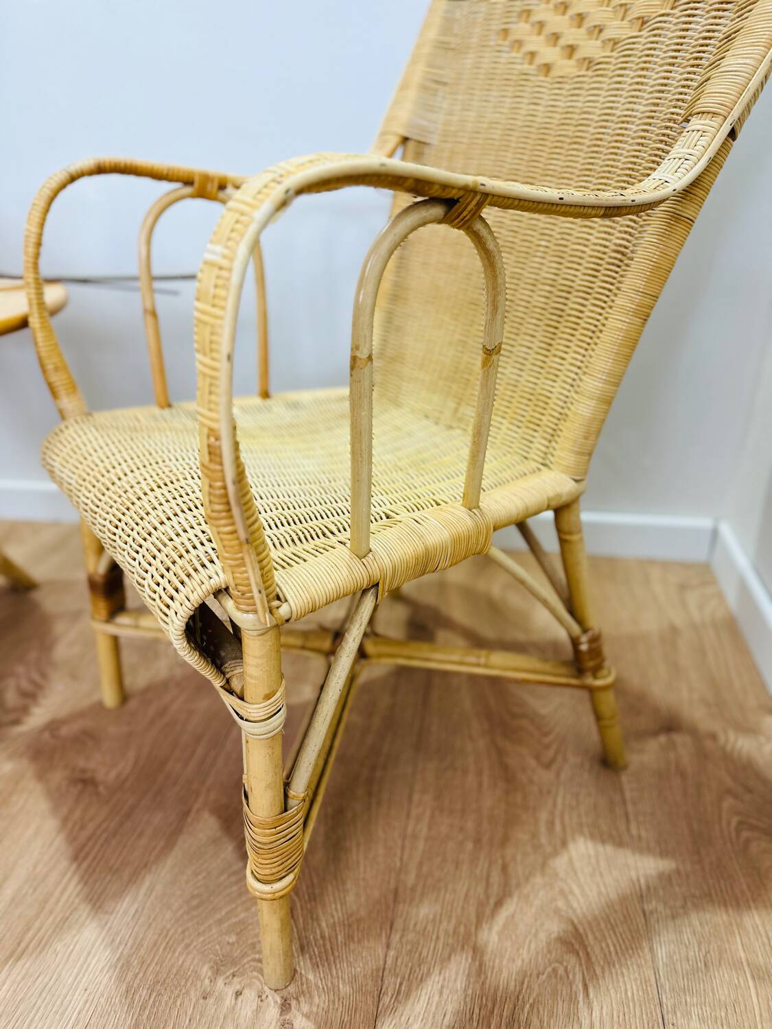 Rattan armchairs