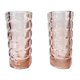 Paire de vases en verre rose