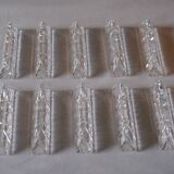 Set of 10 crystal knife rests