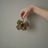 Pair of brass candlesticks clover candelabra candlesticks gold metal bohemian country decoration