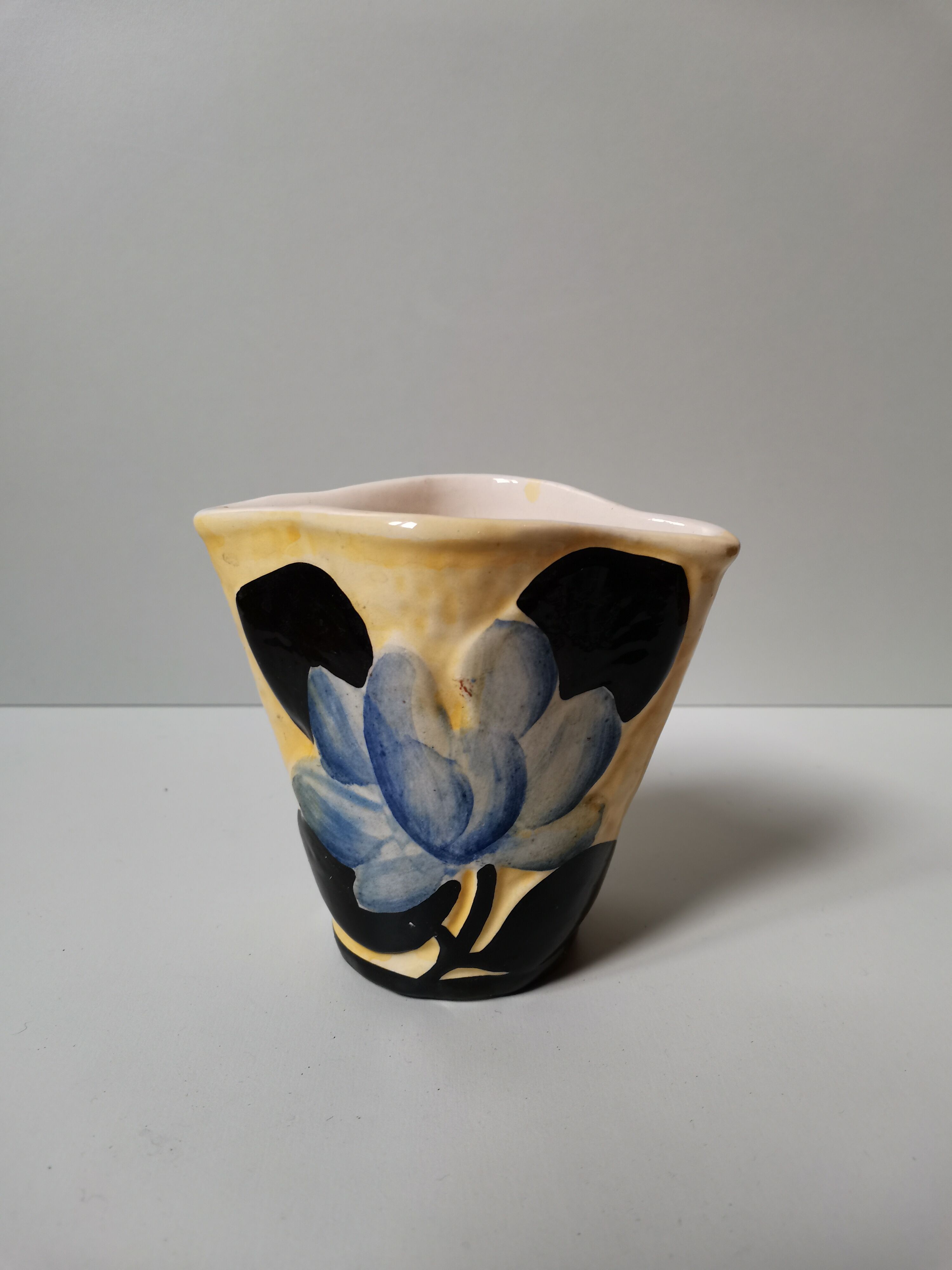 Vallauris vintage flower vase signed
