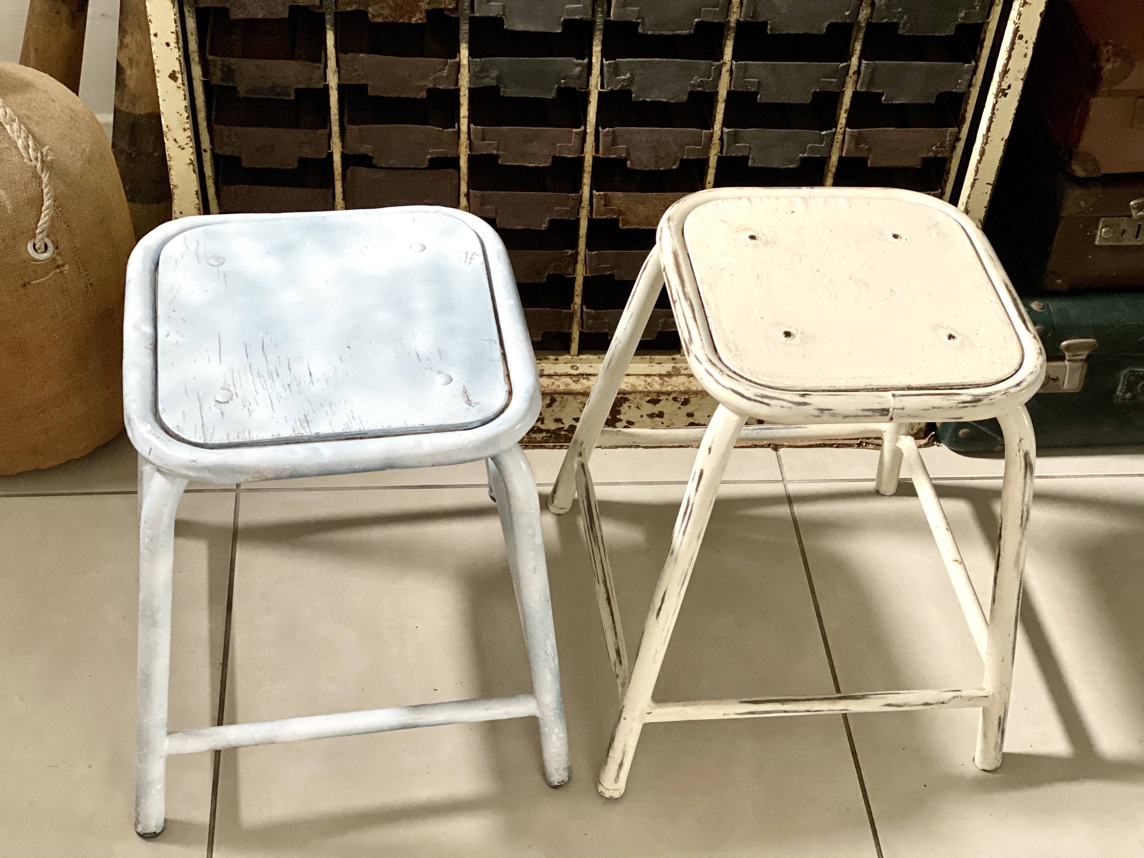Pair of industrial workshop stools