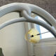 Vintage Art Deco style mirror in stained white wood.