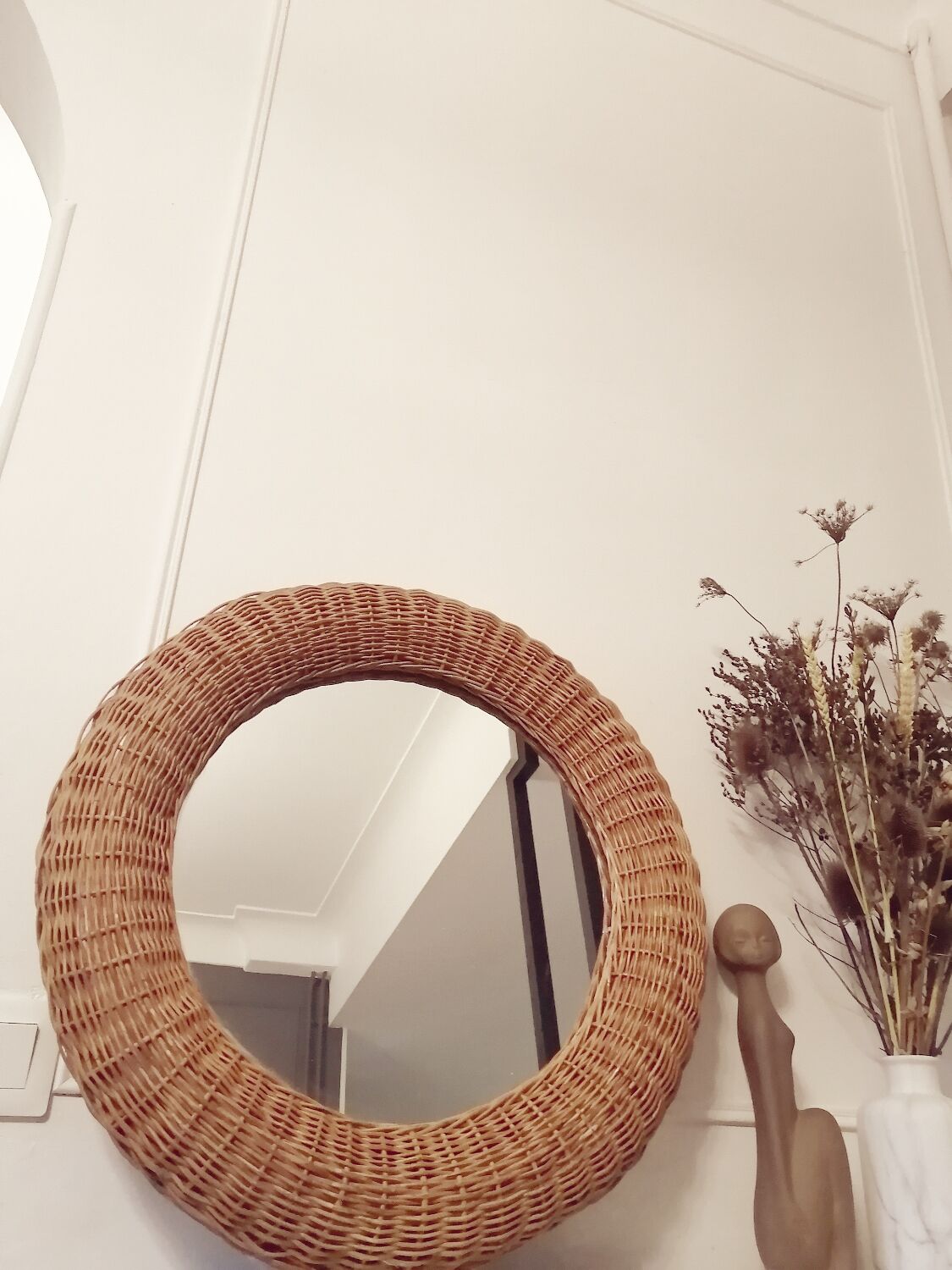 Vintage rattan mirror