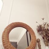 Vintage rattan mirror