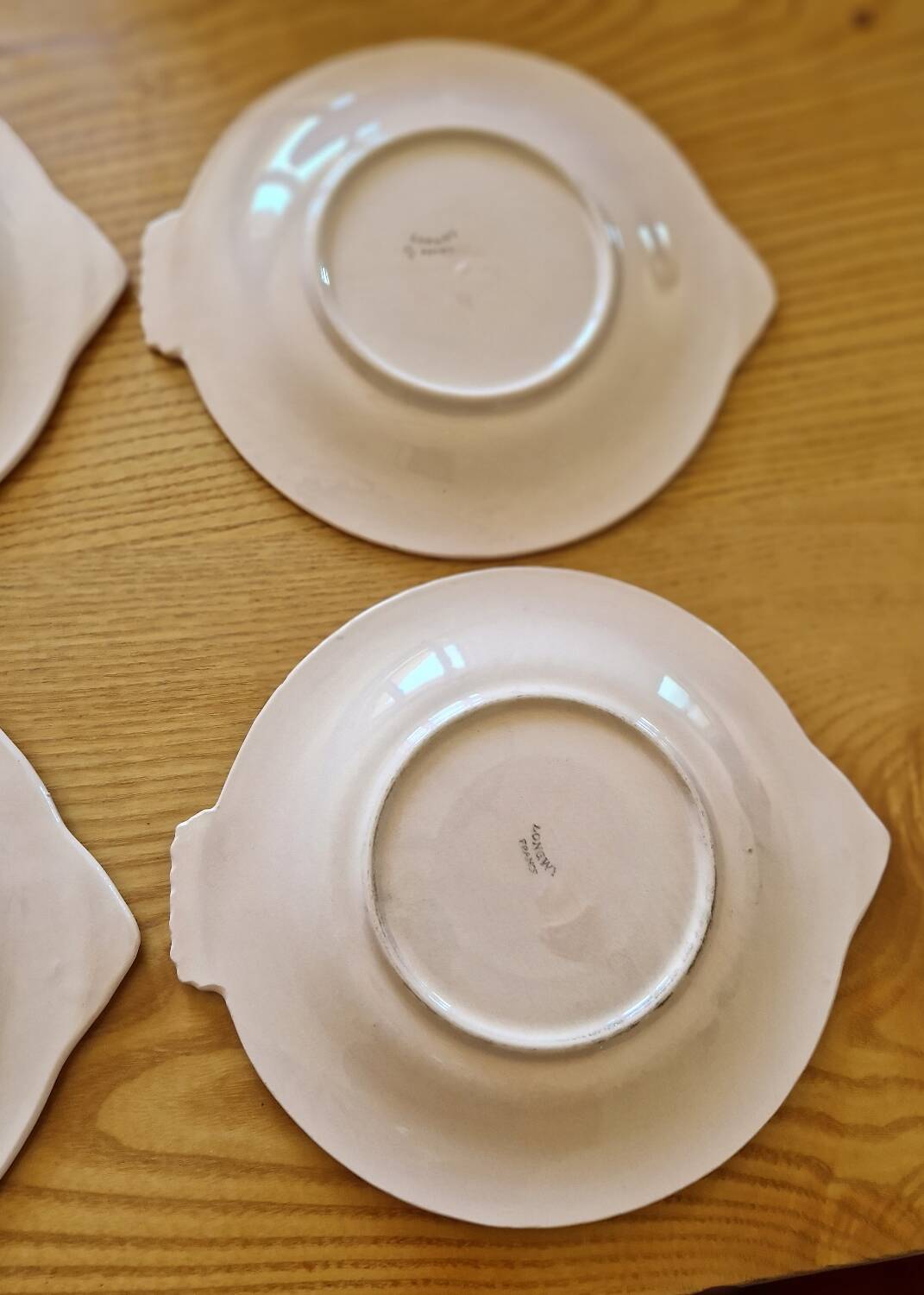 Set of 6 Longwy earthenware fish plates