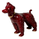 Chien en céramique bordeaux et doré