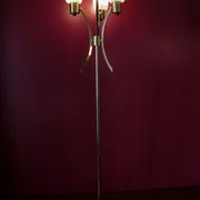 Arlus lamp in brass, satin lacquer metal and engraved glassware 1950