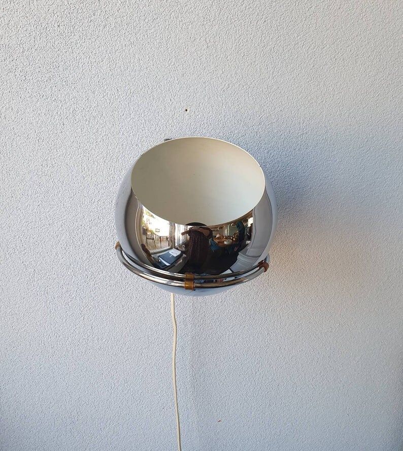 Vintage chrome wall applique 1970