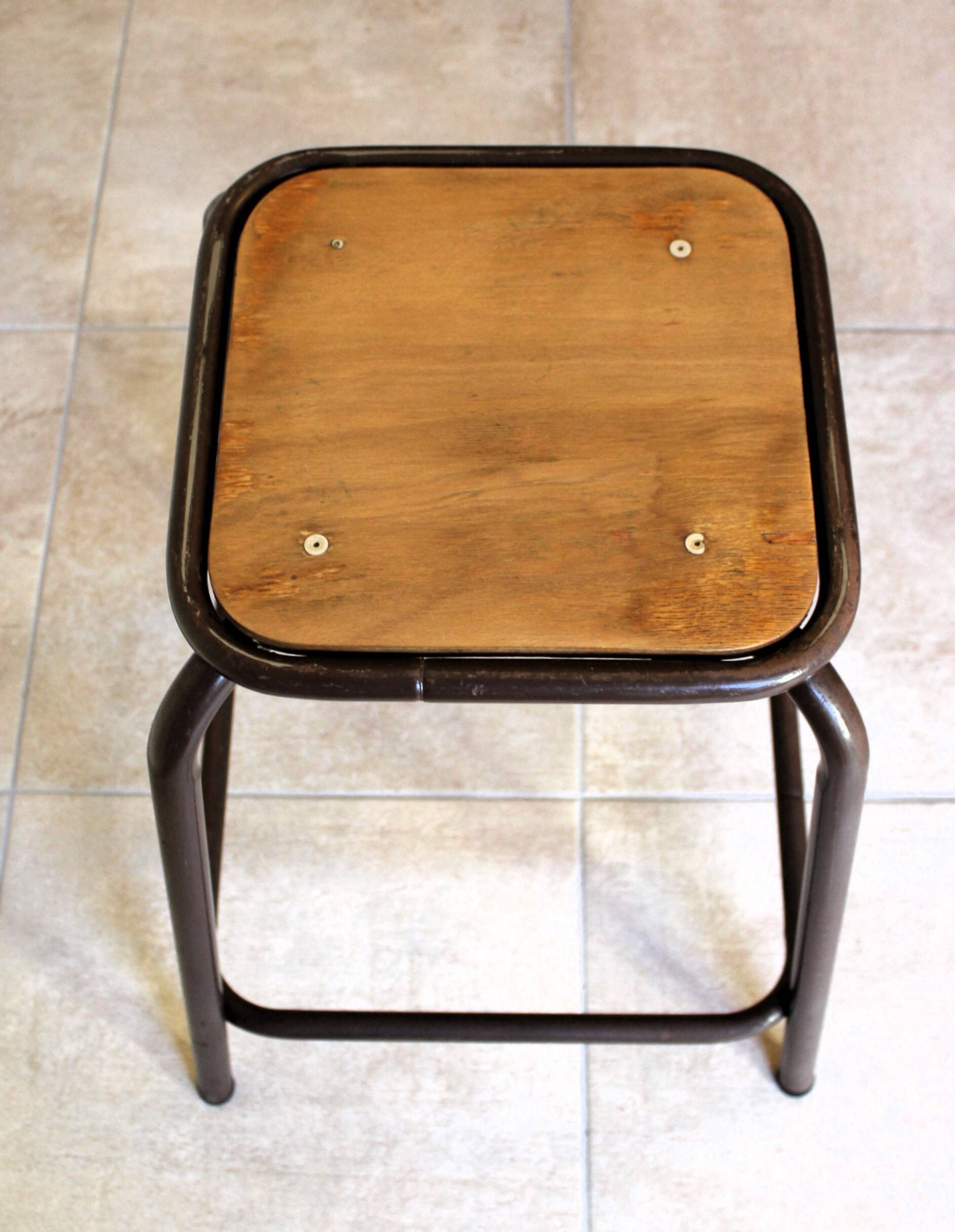 Tabouret  vintage industriel d’école