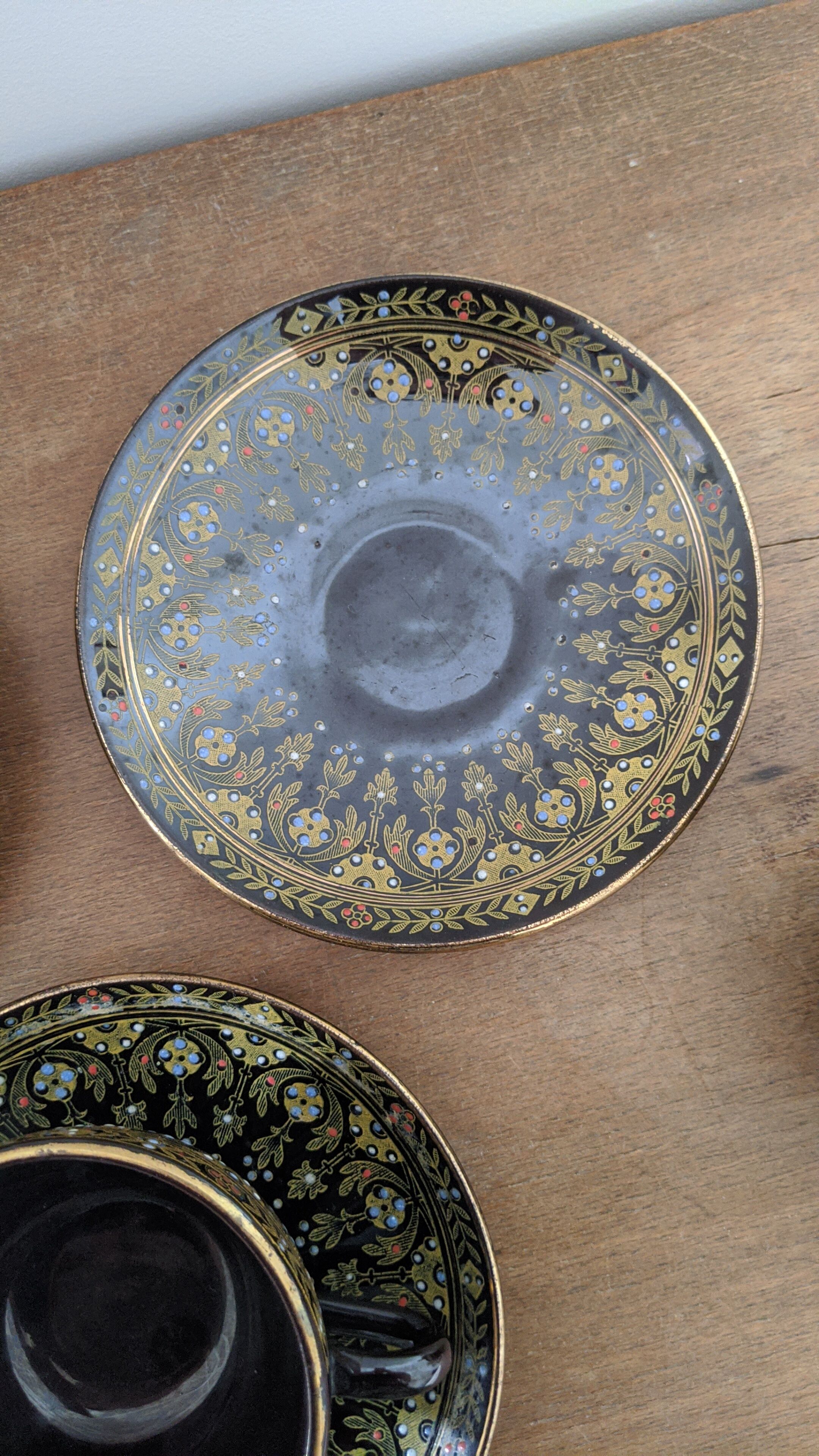 Trio of Sarreguemines cups