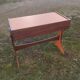 Mahogany and formica console desk, 70s design.