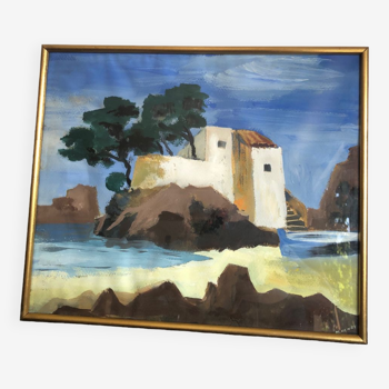 Tableau Villa de bord de mer