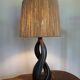 Free form lamp Black ceramic 50s lampshade rope Dlg Marcel Giraud