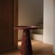 Side table in Rosso Levanto marble