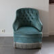 Fauteuil crapaud gris bleu