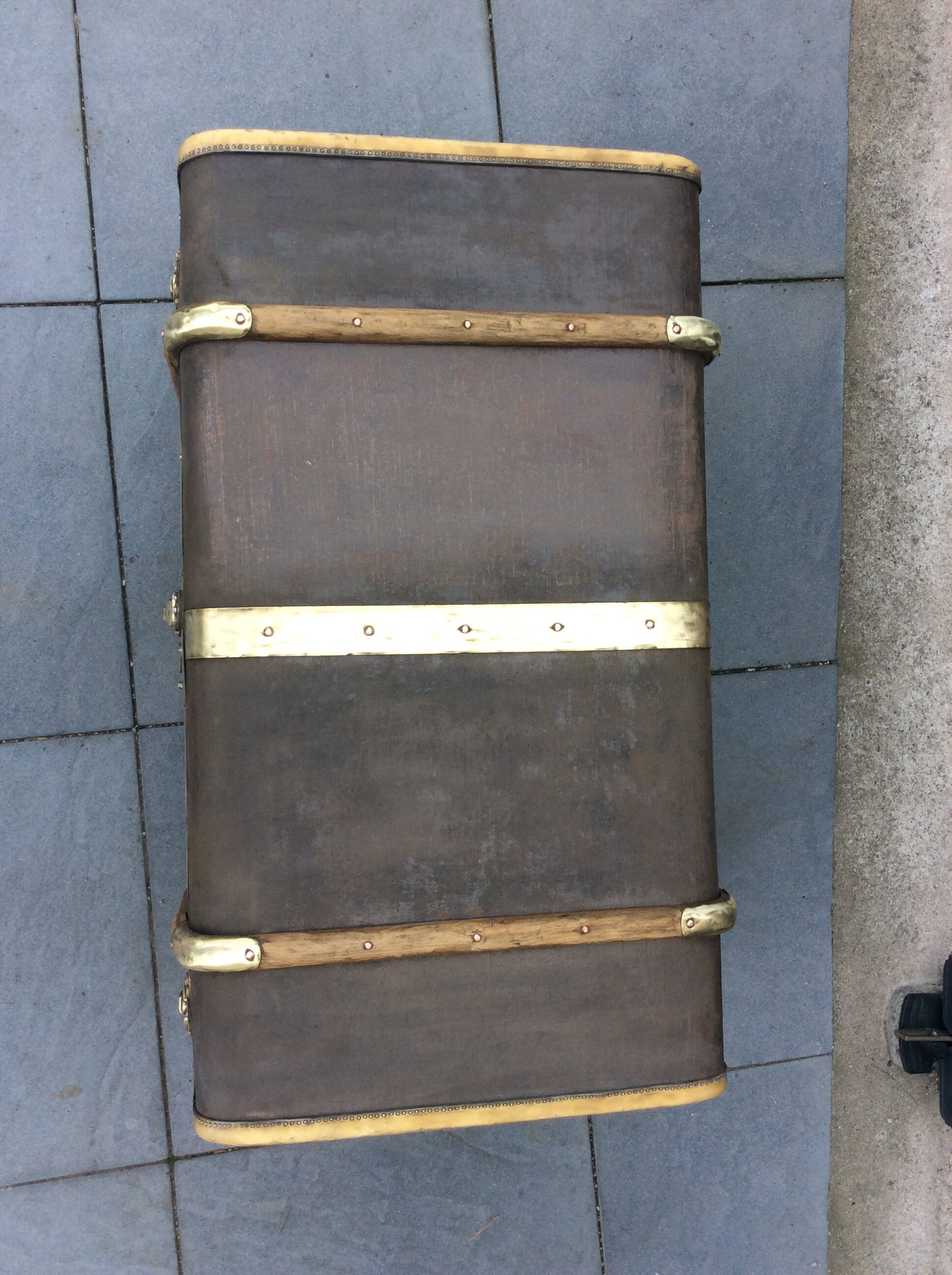 Luxury travel trunk signed and numbered 1890 renovated