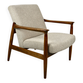 GFM-64 armchair, design by Edmund Homa from the 70s, beige boucle