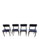 4 Scandinavian chairs in teak and black leatherette by Sven Chrobat Sax
