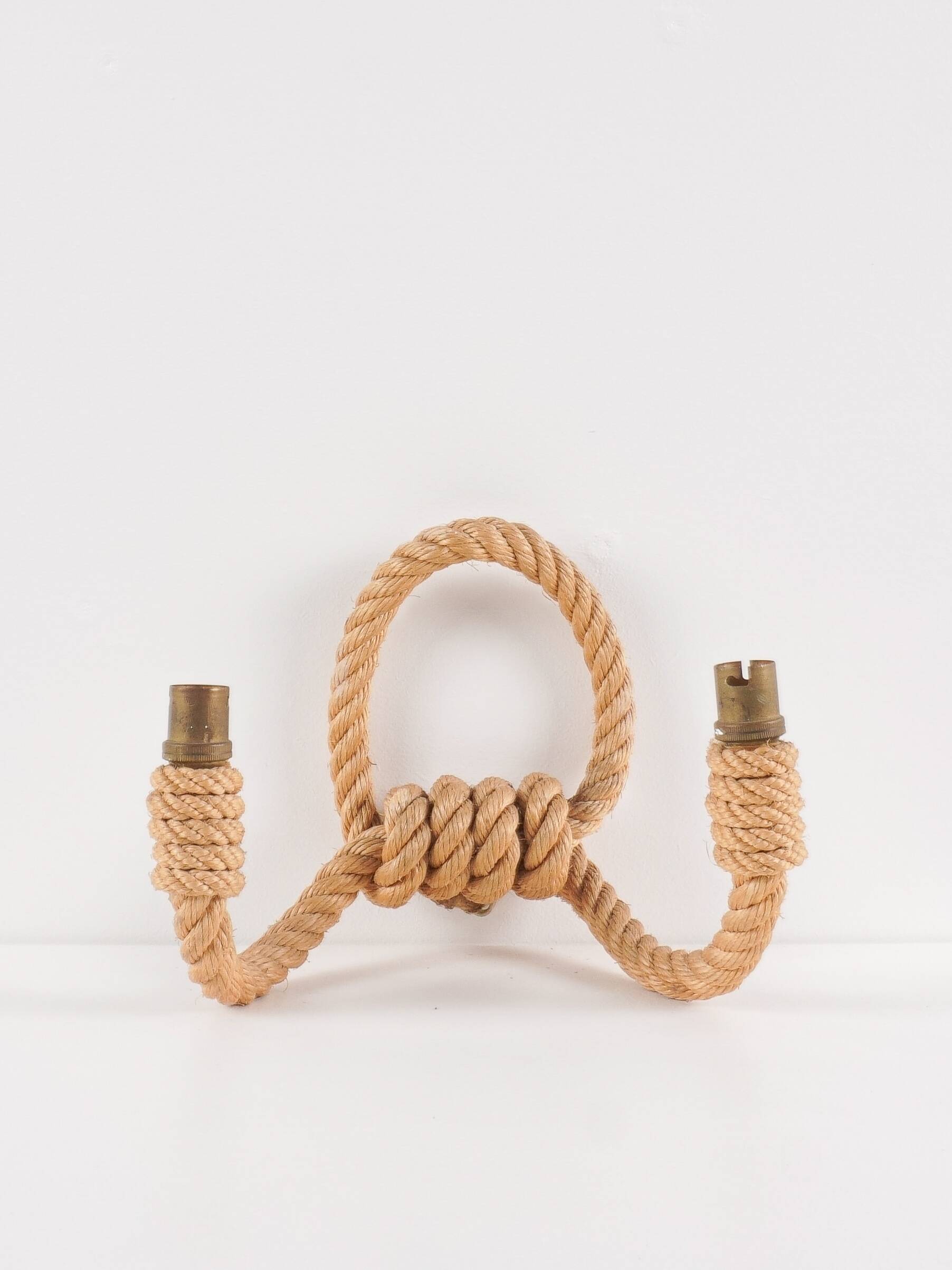 AUDOUX & MINET (attributed to) - Pair of wall lights France, circa 1950 - Rope