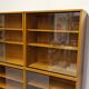 Library or display cabinet with 4 modules in light oak, France around 1960.
