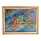 Oil on canvas “Still Life with Fruits” by Olle Bredford,Vintage & Framed 38×30cm