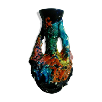 Vase en céramique de Vallauris fat lava années 1960