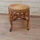 Tabouret peacock en rotin, années 60