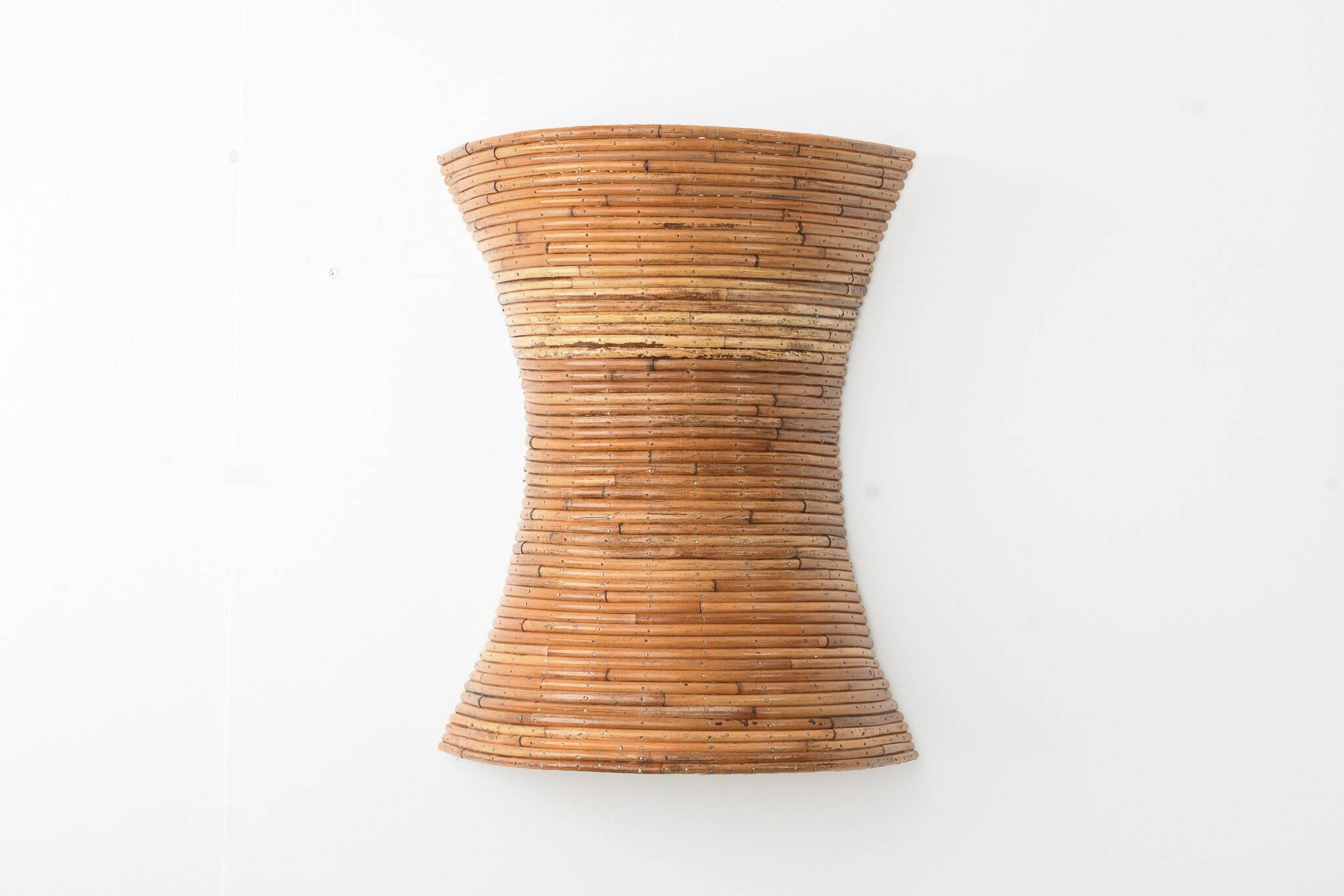 Pair of Organic Rattan Wall Sconces