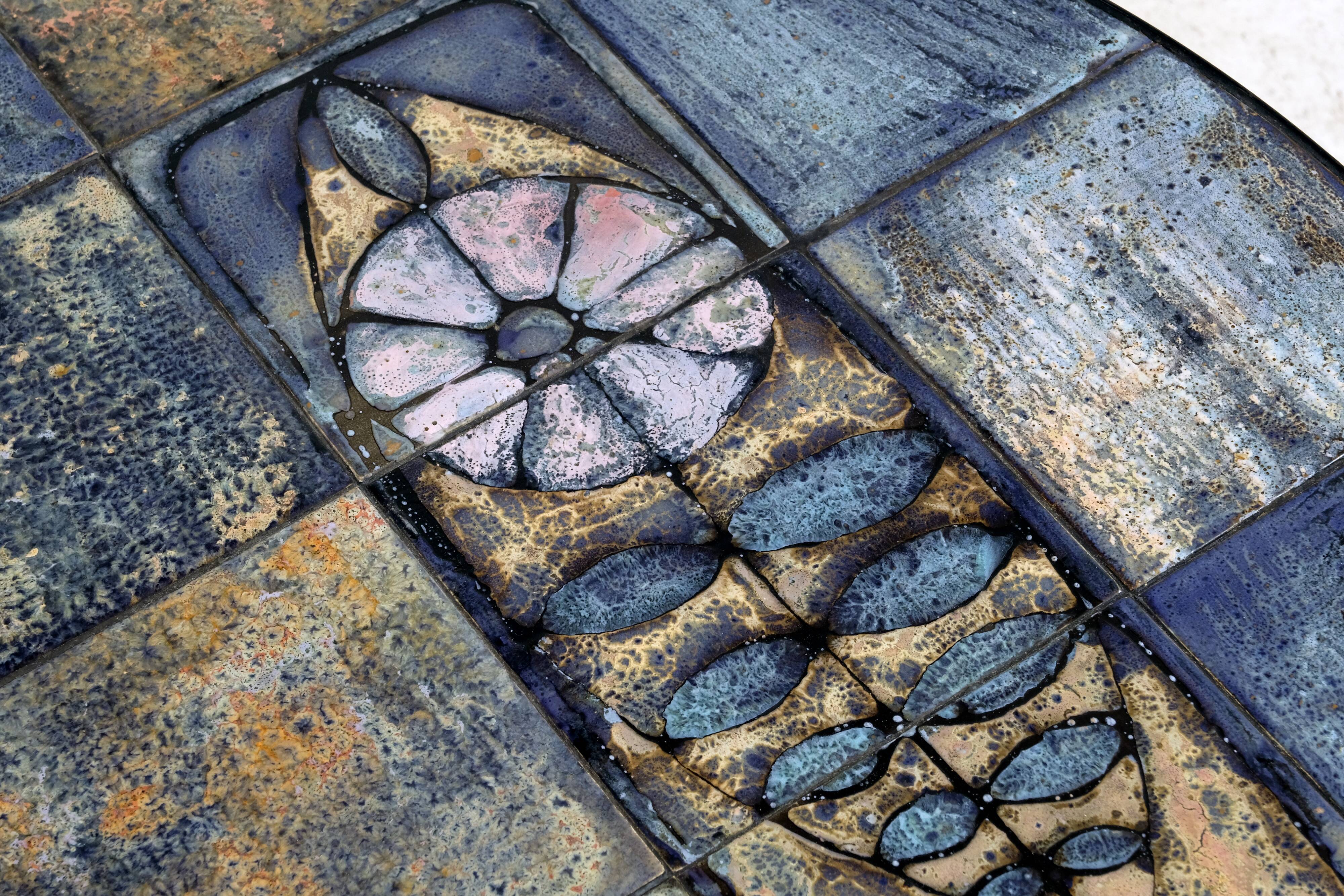 1960s glazed ceramic coffee table