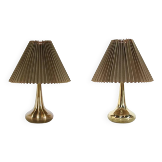 Set of 2 brass Jo Hammerborg Orient table lamps by Fog and Morup