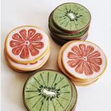 Pink grapefruit coaster