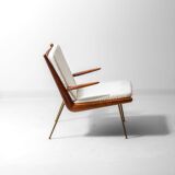 Minimalist 'Boomerang' lounge chair by Peter Hvidt & Orla Møgaard, Denmark