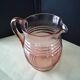 Carafe à eau vintage , pichet en verre rosé 1.45 L