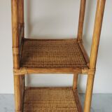 Furniture shelf vintage rattan and bamboo