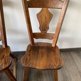 Pair of Brutalist Oak Chairs