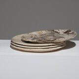 SET OF 4 GLAZED CERAMIC BREAKFAST PLATES