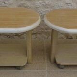 2 bedside tables or modern sofa ends on casters