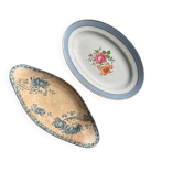 Pair of delightful antique faience – Sarreguemines "Royat" and Lunéville