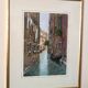 Watercolor depicting a glimpse of a canal in Venice or Chioggia signed