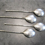 Series of Four Sterling Silver Caviar Spoons