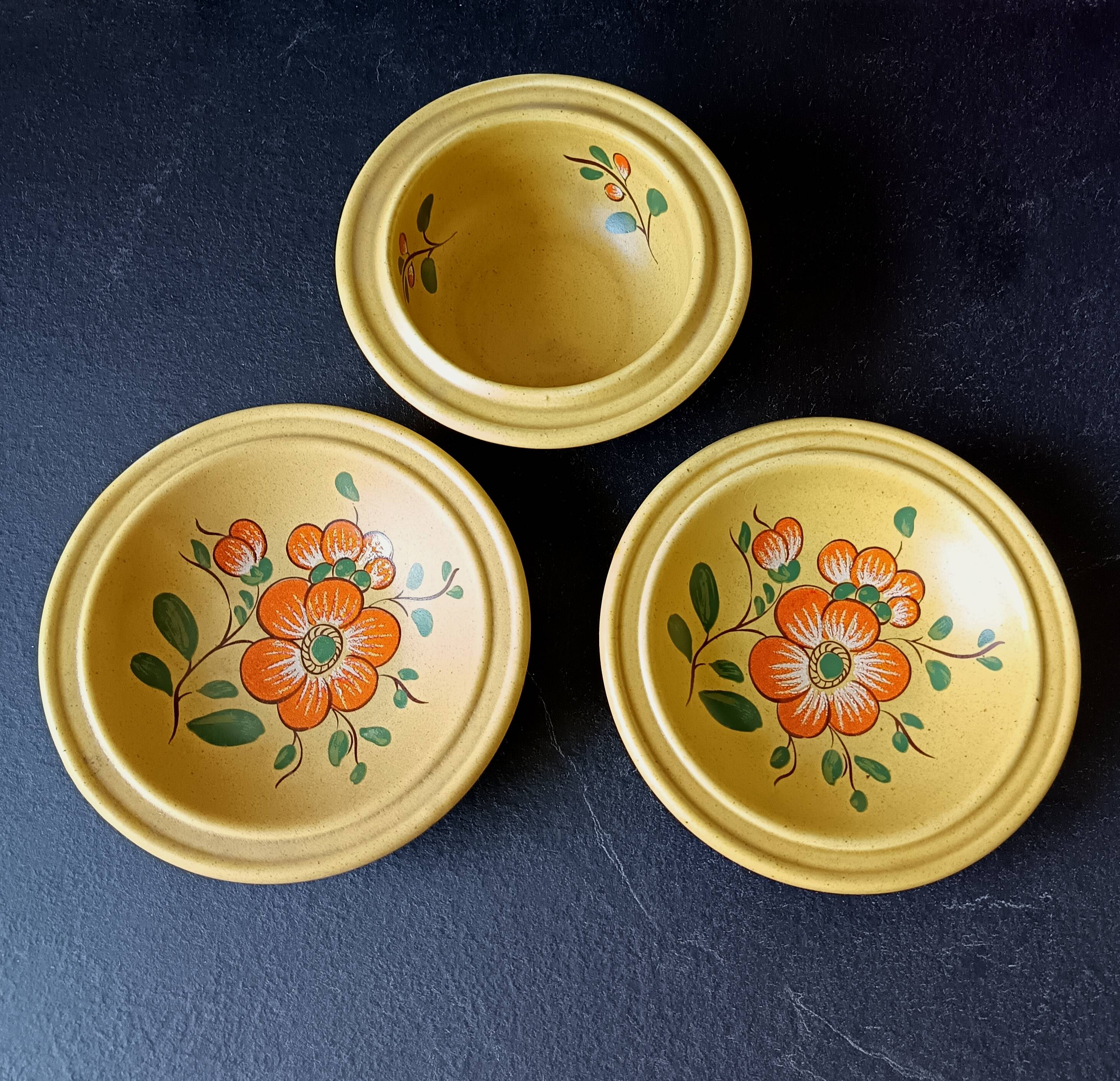 2 vintage k&g luneville french ceramic bowls and bowl