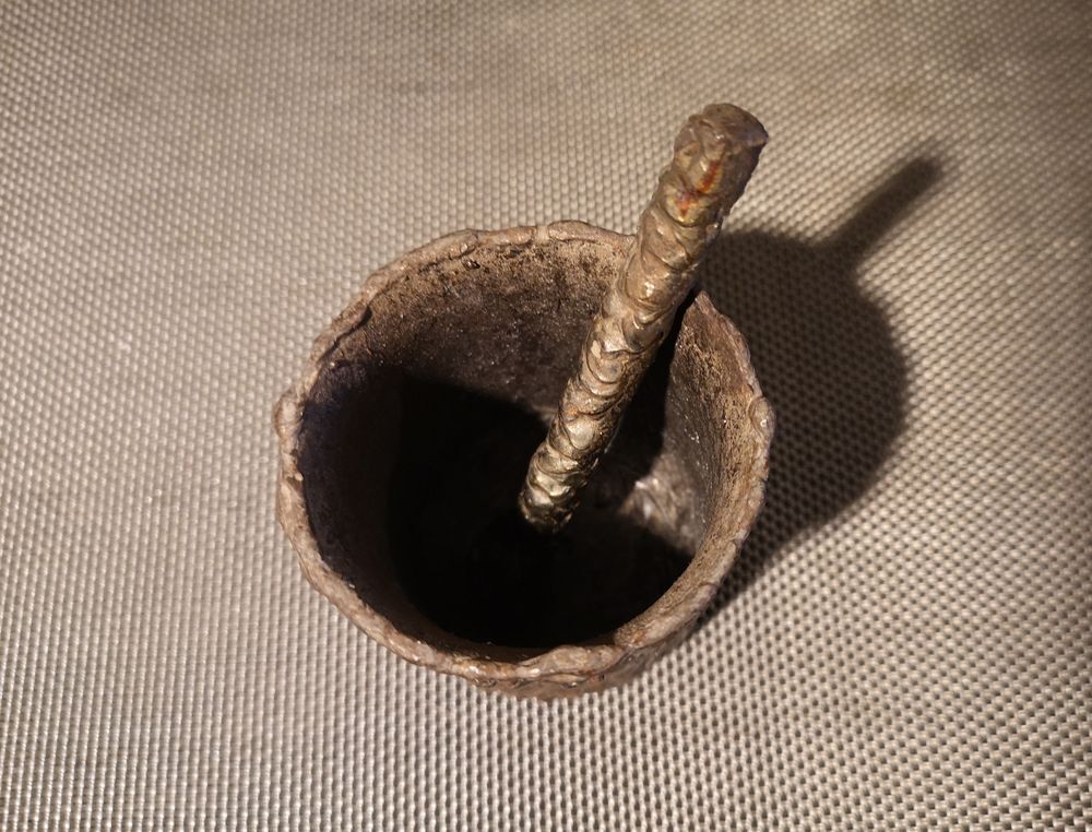 Patinated bronze spice mortar and pestle irregularly shaped - 1970s