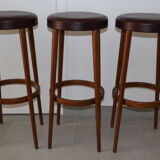 3 baumann stools 800mm skai burgundy