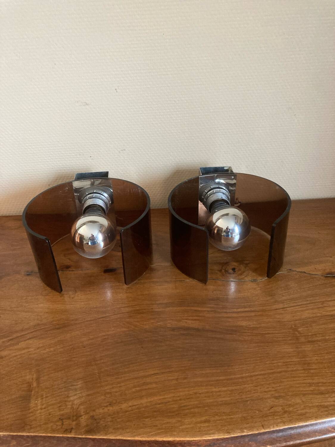 Plexiglass wall lights 1970