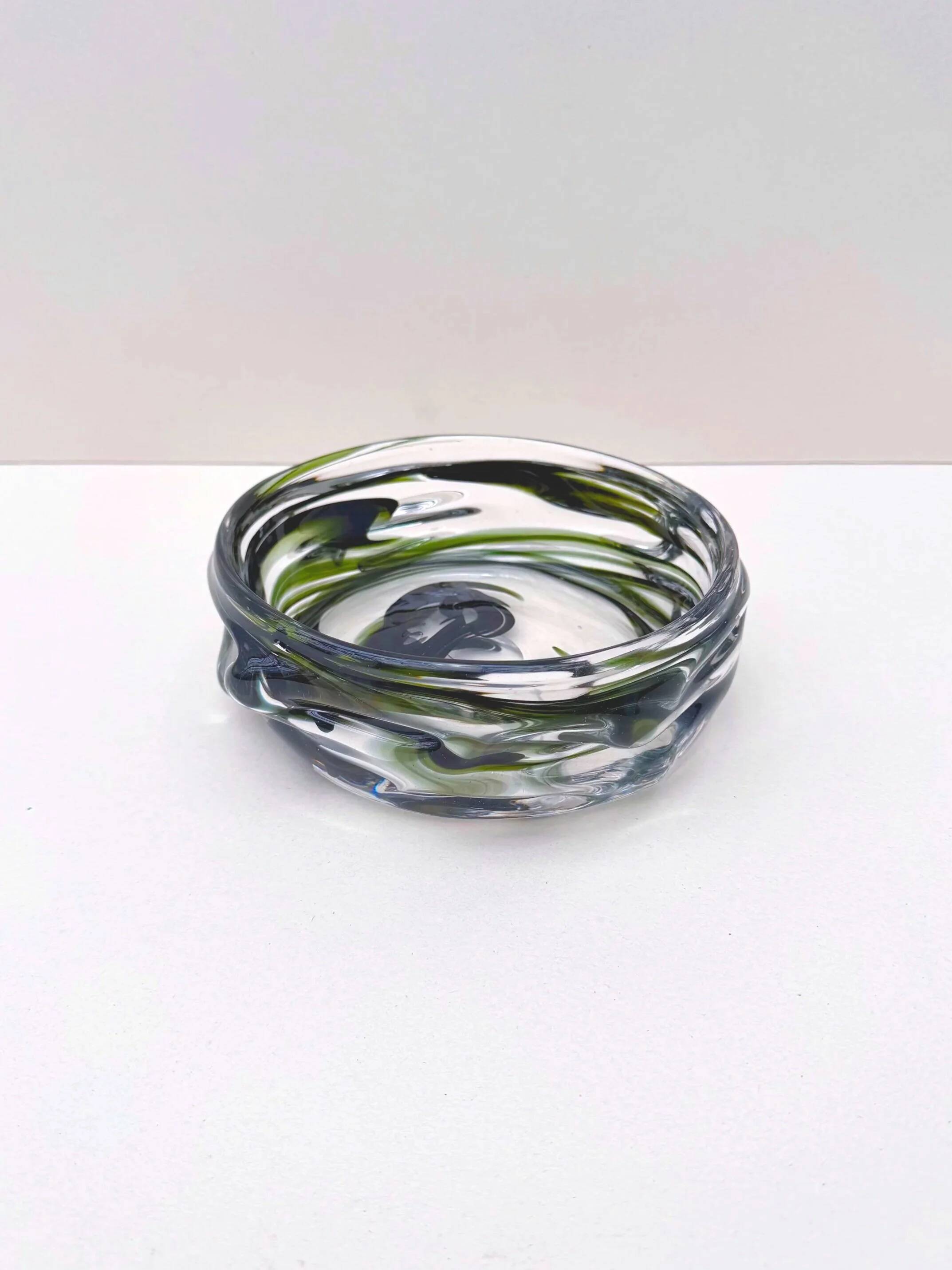 Blown glass vide poche from Murano, Italy 1970