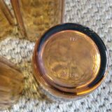 Series of 6 amber glasses