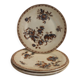 Ensemble de 4 assiettes plates polychrome-Terre de Fer de chez Salins-19è