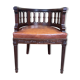 Louis XVI style office armchair in mahogany and leather